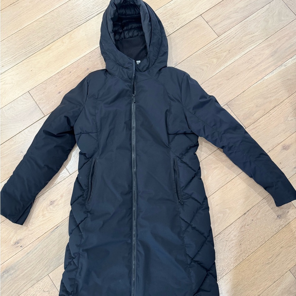Black Hooded Women's Coat